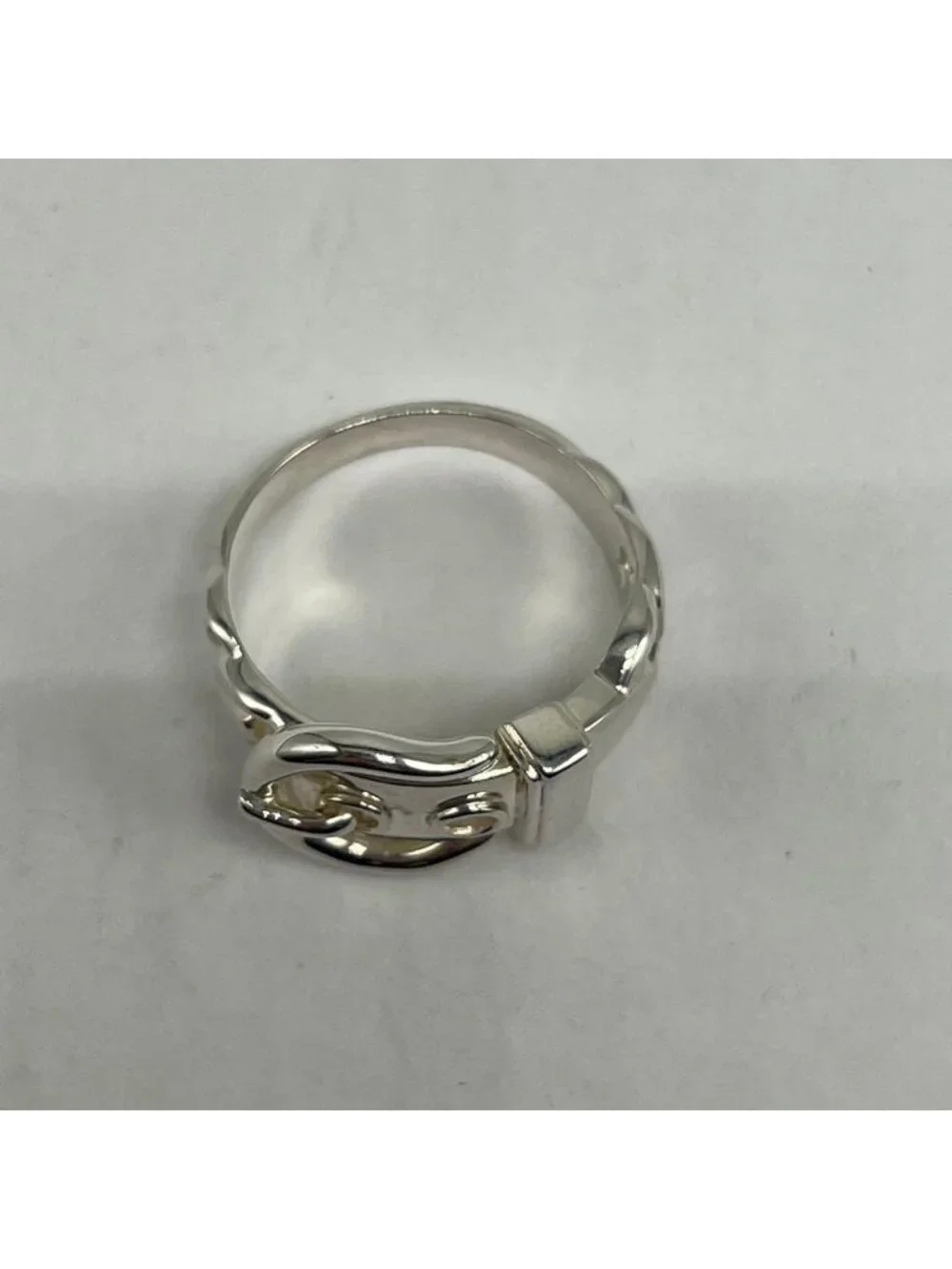 Hermes Boucles Sellier Ring Silver
